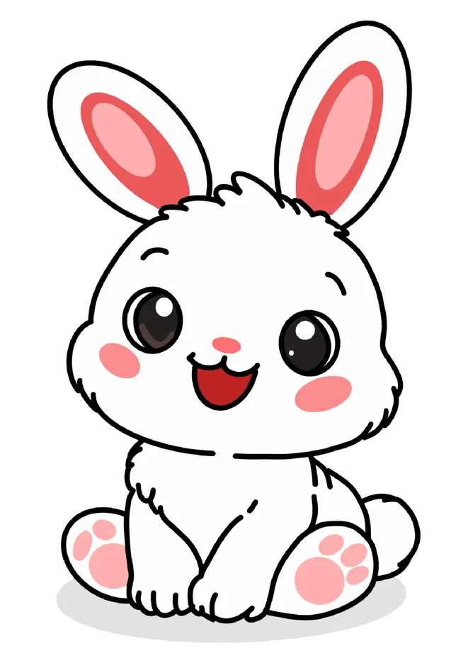 Desenho de coelho grande para imprimir colorido para imprimir e colorir - imagem 5